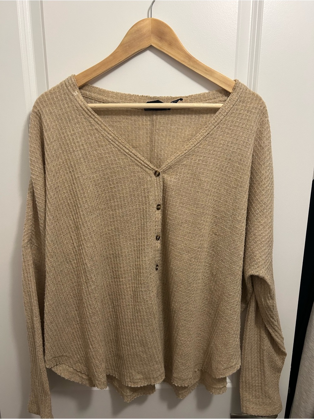 Urban Outfitters Waffle Knit Button-Front Top
